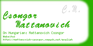 csongor mattanovich business card